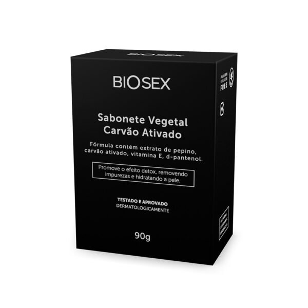 Sabonete em Barra Vegetal Carvão Ativado Biosex - 90 g
